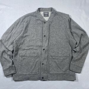 Bonobos Light Jacket Mens Large Gray Shirt Shacket Cabin Flannel Snap Zip Cotton